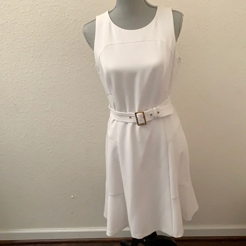 White House Black Market WHBM white dress 8 New NWT medium Sleeveless GORGEOUS - Picture 11 of 11